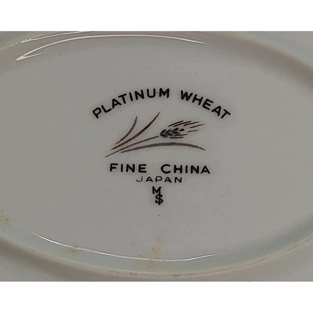 Platinum Wheat‎ Fine China Made In Japan Oval Serving Platter 14